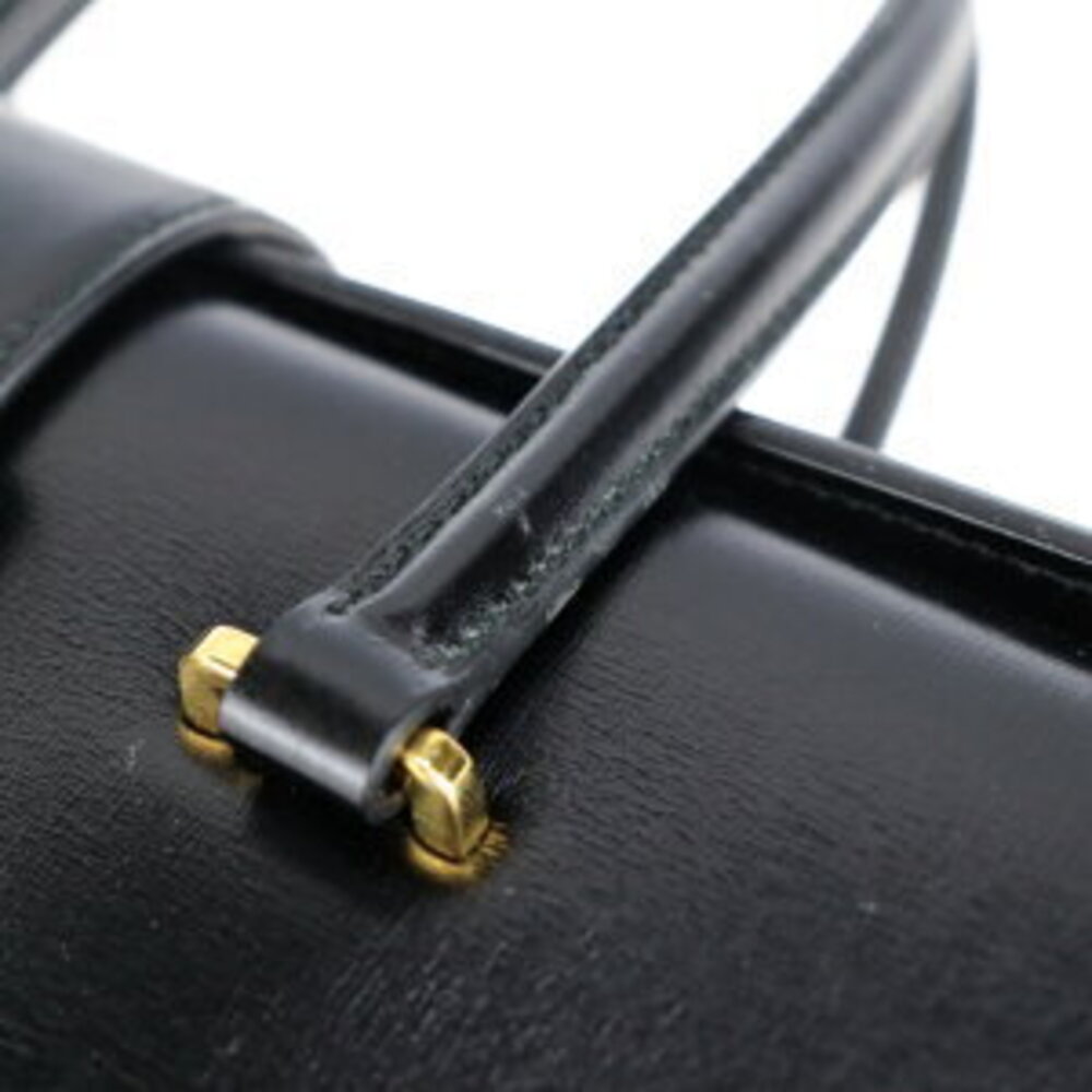 PRADA Turnlock handbag black calf leather yellow - Picture 7 of 9